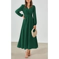 thumbnail image 4 of Vestido largo PRETTYGARDEN de manga larga con cuello en V para mujer, 4 of 8