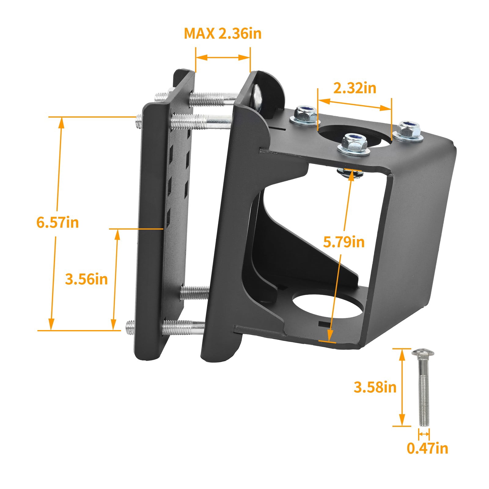 Trailer Tongue Jack Stand Bolt-On Relocation for 3-Bolt/ A-Frame Tongue Jack