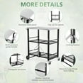 thumbnail image 4 of LUE BONA Foldable Outdoor Grill Cart, Movable 3 Tiers Grill Table,Stainless Steel, 33.8'',Black, 4 of 10