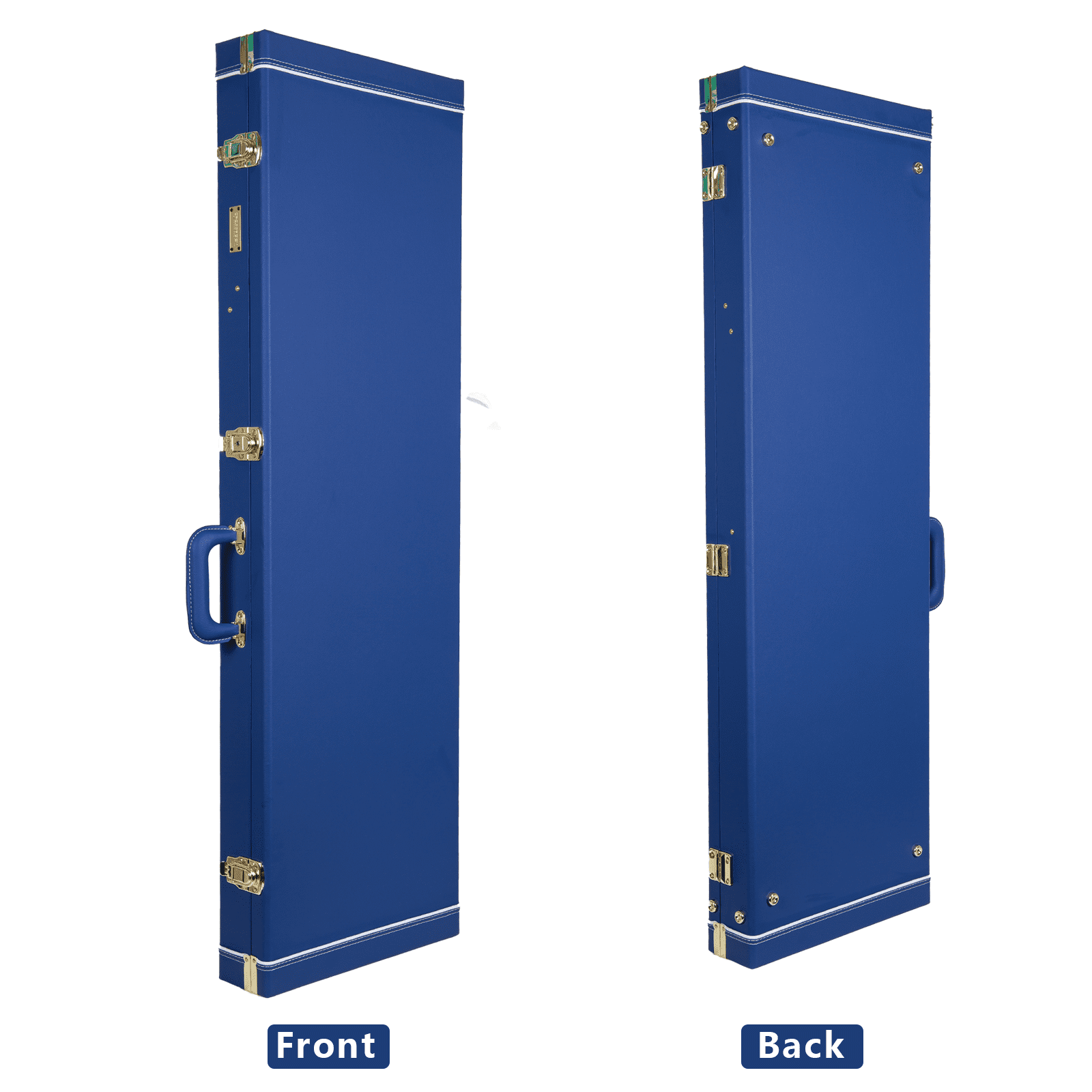 Crossrock Designer Series- Wooden Case for Jazzmaster/Jaguar Style Electric Guitars- Security Lock, Metal Feet, Storage Space- Vibrant Blue