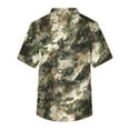 thumbnail image 4 of Domuza Scrub Shirts for Men Plus Size V-Neck Short Sleeve Medical Workwear Camo Printed Stretch T Shirts Soft Comfort Nursing Top with Pockets Green XXXXL, 4 of 4