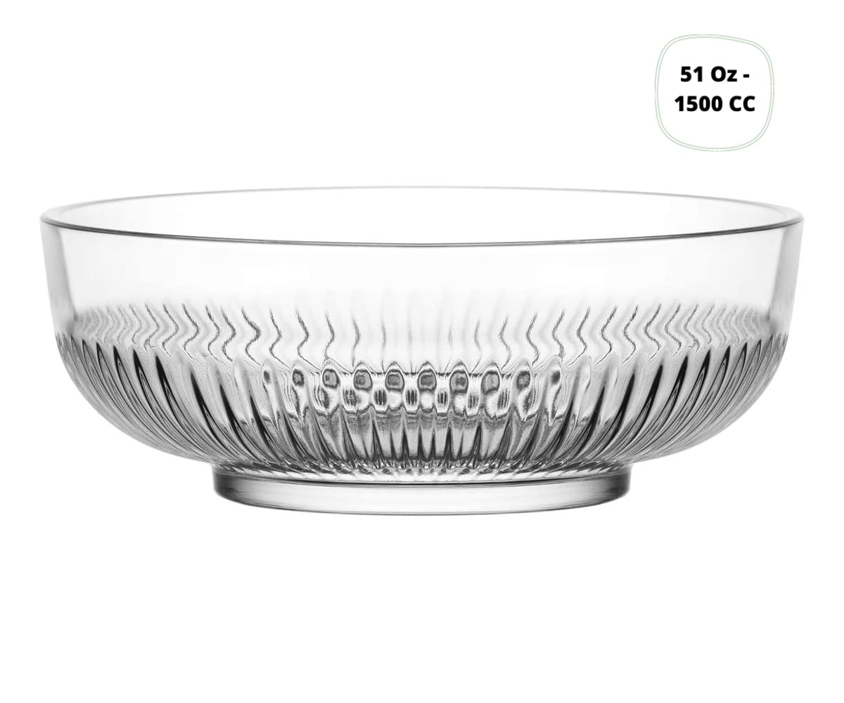LAV Glass Salad Bowl 51 Oz, Prep Mixing Bowl Dishwasher Safe Serving