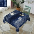 thumbnail image 3 of Navy Blue Tablecloth Square Table Cloth 60x60 , Waterproof Tablecloth Outdoor Table Cloth, Retro Oil Painting Modern Abstract Art Aesthetics Washable Table Cover for Kitchen Dining Party, 3 of 8