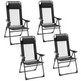 thumbnail image 1 of Outsunny Set of 4 Portable Folding Recliner, Black, 1 of 10