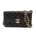 thumbnail image 1 of Pre-Owned CHANEL Matelasse Flap Phone Holder Shoulder Bag, Black, AP3106, Women's (Good), 1 of 8