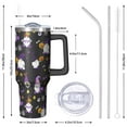 thumbnail image 3 of Pumpkin Design Halloween Tumbler 42oz with Handle - Double Wall Insulated Stainless Steel Cup, Leakproof Lid, Spooky Gift for Fall Parties, 3 of 5