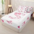 thumbnail image 2 of Catabedysis Bowknot Letter S Zipper Full Size Comforter Sets with Fitted Sheet and 2 Pillowcases,Cute Coquette Bows Zipper Bedding Set For Girls,Pink Reversible,4 Pieces, 2 of 7