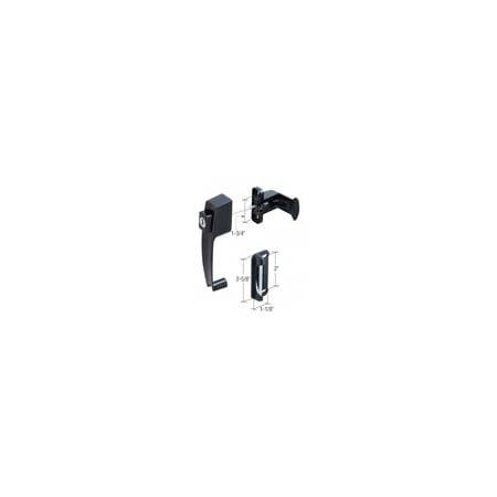 CRL SK12BL Black Screen and Storm Door Push Button Lock 1-3/4 Screw Holes