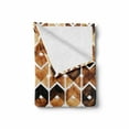 thumbnail image 2 of Watercolor Soft Flannel Fleece Throw Blanket, Chevron Geometric Motifs in Dark Coffee Colors Zigzag Tribal, Cozy Plush for Indoor and Outdoor Use, 60" x 80", Brown Caramel Pale Brown, by Ambesonne, 2 of 6