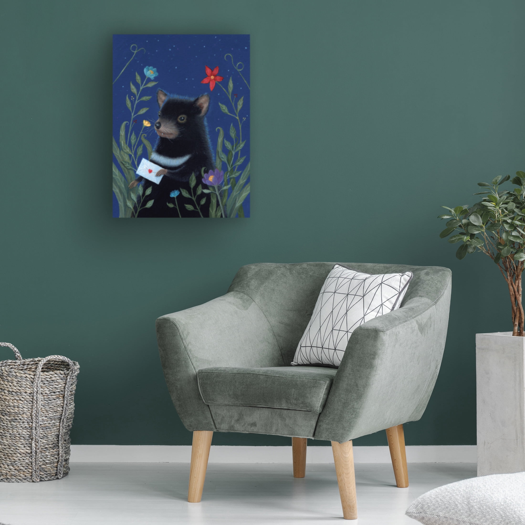 Canvas Wall Art - Gina Matarazzo 'Jingo's Letter' Wall Art for Living Room, Bedroom, or Office Décor by Trademark Fine Art - 14 x 19 Inches