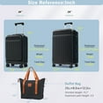 thumbnail image 3 of Oufan Luggage Sets 3 Piece, Front Opening Hardshell Suitcase with USB Port, Handle Bag, Spinner Wheels & TSA Lock, Expandable Luggage 20in/24in, Black, 3 of 8