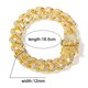 thumbnail image 5 of Cadena para hombres, 18,5 mm, chapado en oro/platino, acabado en oro blanco, cadena de eslabones de diamantes, gargantilla de Miami, pulsera, 5 of 8