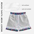 thumbnail image 3 of FORMRS Boys Swim Trunks Quick Dry Mesh Lining Beach Boardshorts, Sizes XS-XL, Vibrant Stained Glass Pattern, 3 of 7