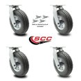 thumbnail image 2 of 8 Inch Gray Pneumatic Wheel Swivel Casters with Bolt Swivel Locks Set SCC, 2 of 2
