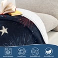 thumbnail image 5 of 50x60 inch Crystal Fleece & Arctic Fleece Blanket Soft Bed Throws for Home or Camping Blue Stars with Fireworks, 5 of 7