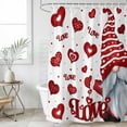 thumbnail image 6 of Valentine's Day Gnomes Shower Curtain Set - 48" x 72" Washable Bathtub Curtain with 12 Hooks, Love Heart Red Waterproof Fabric Stall Shower Curtains for Bathroom/Bathtub Décor, 6 of 6