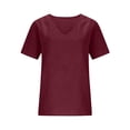 thumbnail image 6 of MEICHEN Linen Shirts for Women Casual Cotton Spring Tops V Neck Summer Short Sleeve Shirt Vacation Casual Clothing, 6 of 8