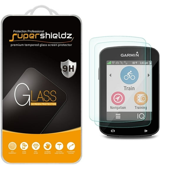 [2-Pack] Supershieldz for Garmin Edge 520 / Edge 520 Plus / Edge 820 Tempered Glass Screen Protector, Anti-Scratch, Anti-Fingerprint, Bubble Free