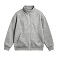 thumbnail image 6 of Cethrio Boys Full Zip Sweatshirts Size 14-16, Fleece-lined Stand Collar Casual Long Sleeve Fall Jackets with Pockets Gray, 6 of 7