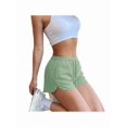 thumbnail image 3 of Sweat Shorts Women Comfy Workout Shorts Rise Lounge Mini Shorts with Drawstring and Pockets Light Green S, 3 of 9