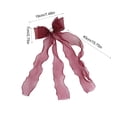 thumbnail image 3 of Lace Bow Curtain Tiebacks, Silky Ribbon Bowknot Curtain Holdbacks for Sheer Curtains, Decorative Curtain Accessories for Bedroom Living Room Wedding Decor (2 Pack, Deep Purple), 3 of 7