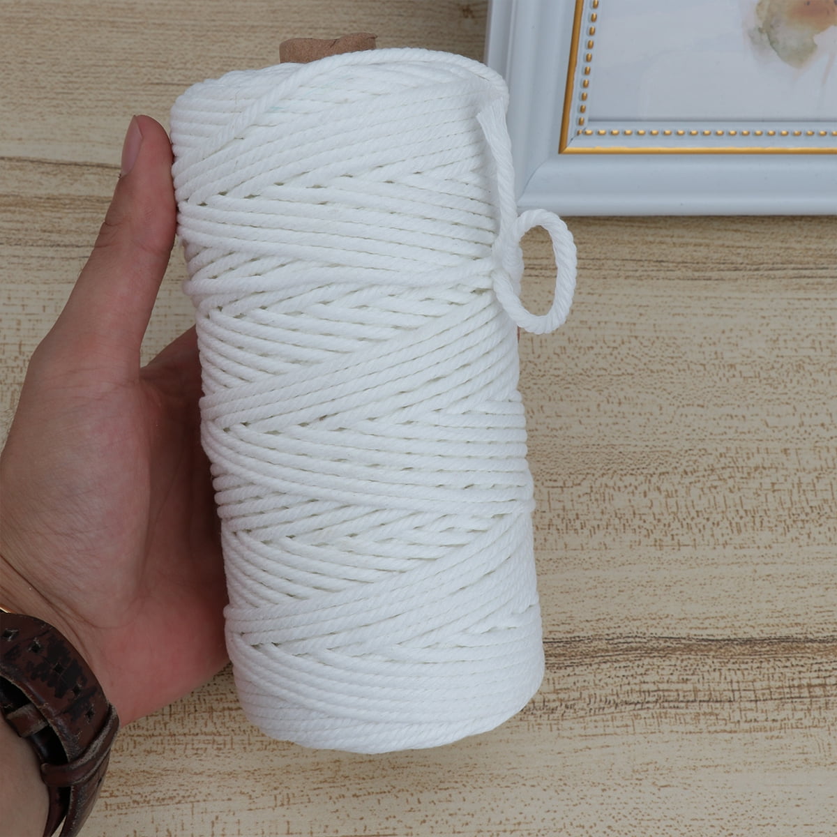 100 Macrame Thread Braided Cotton Cord Rope for Handmade Crafts Natural Weave