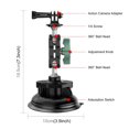 thumbnail image 3 of Soporte PU848 Soporte de ventosa para teléfono Soporte de cámara de succión Cabezales giratorios duales de 360 ° con soporte para teléfono Adaptador de montaje de cámara deportiva Reemplazo para GoPr PULUZ Soporte, 3 of 7