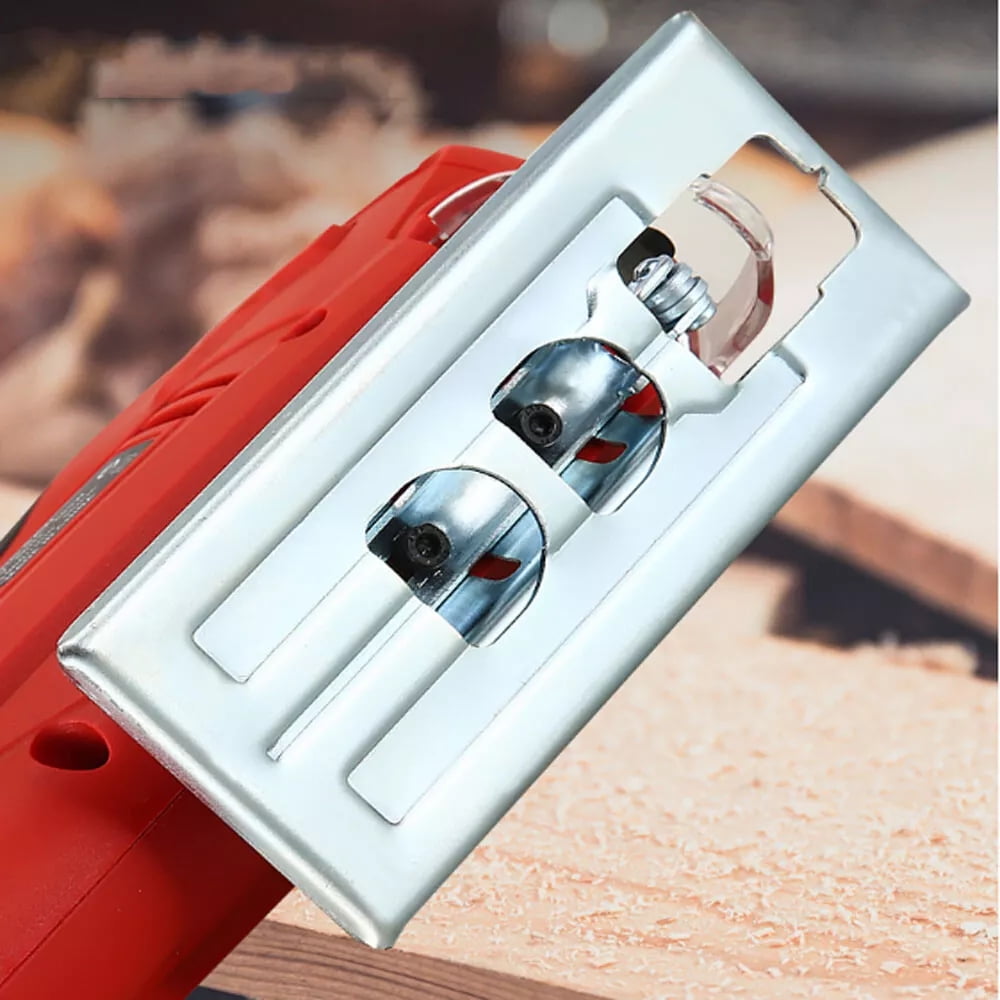 Runbaixing 710W Handheld Electric Jig Saw, 110V Cutting Flower Woodworking Machine with 10 Saw Blade and 6th Gear, Red