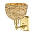 thumbnail image 5 of Innovations Lighting 516-1W-12-8 Woven Rattan Sconce Woven Rattan 12" Tall Wall Sconce -, 5 of 7