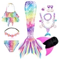 thumbnail image 1 of Mermaid Tail Swimsuit For Kids Swimmable Halloween Cosplay Costume Beach Pool Clothes, 1 of 7