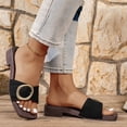 thumbnail image 5 of Wensltd Women's Block Heel Sandals Summer Fashion Thick Sole Round Toe Sandals Outdoor Stylish Comfort Slippers Black, 5 of 9