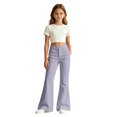 thumbnail image 5 of GobdXE Girls' Solid High Waist Flare Jeans Style Stretch Pants Light Purple,11-12 Years, 5 of 7