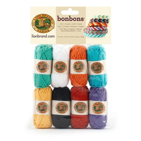 Lion Brand Yarn Bonbons Beach 8-Mini Ball Assorted Pack