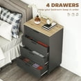 thumbnail image 4 of HOMCOM Commode à 4 Tiroirs pour Chambre, Commode Moderne, Noir, 4 of 10