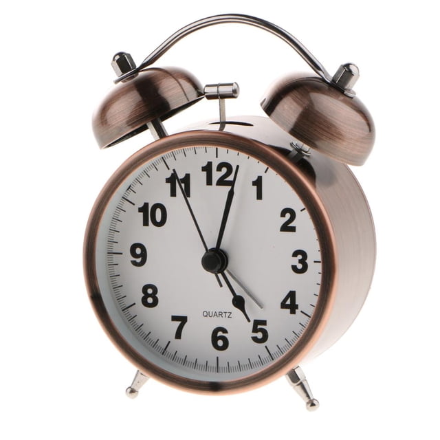 3.5inch Quiet Metal Double Bell Alarm Clock Bedside With Nightlight #1 1