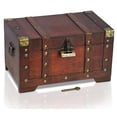 thumbnail image 3 of Brynnberg Miami 11""x6.7""x6.3"" Treasure Chest Storage Box - Lockable Wooden Decor, 3 of 9