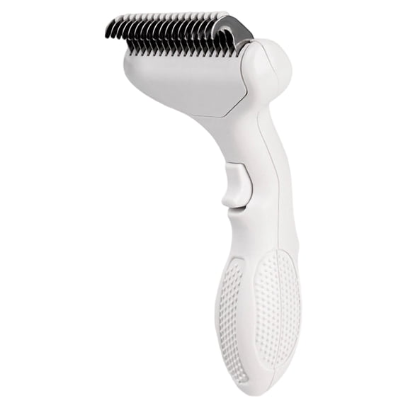 Undercoat Shedding Brush for Dogs & Cats – Professional Deshedding & Dematting Tool – Grooming Comb for Long Hair, German Shepherds & All Pets​ White