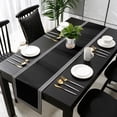 thumbnail image 3 of Black Table Runner 72 Inches Long, Modern Geometric Abstract Art Aesthetics Kitchen Coffee Dining Table Decoration for Home Party Birthday Wedding Home Decor 14x72 Inches, 3 of 8
