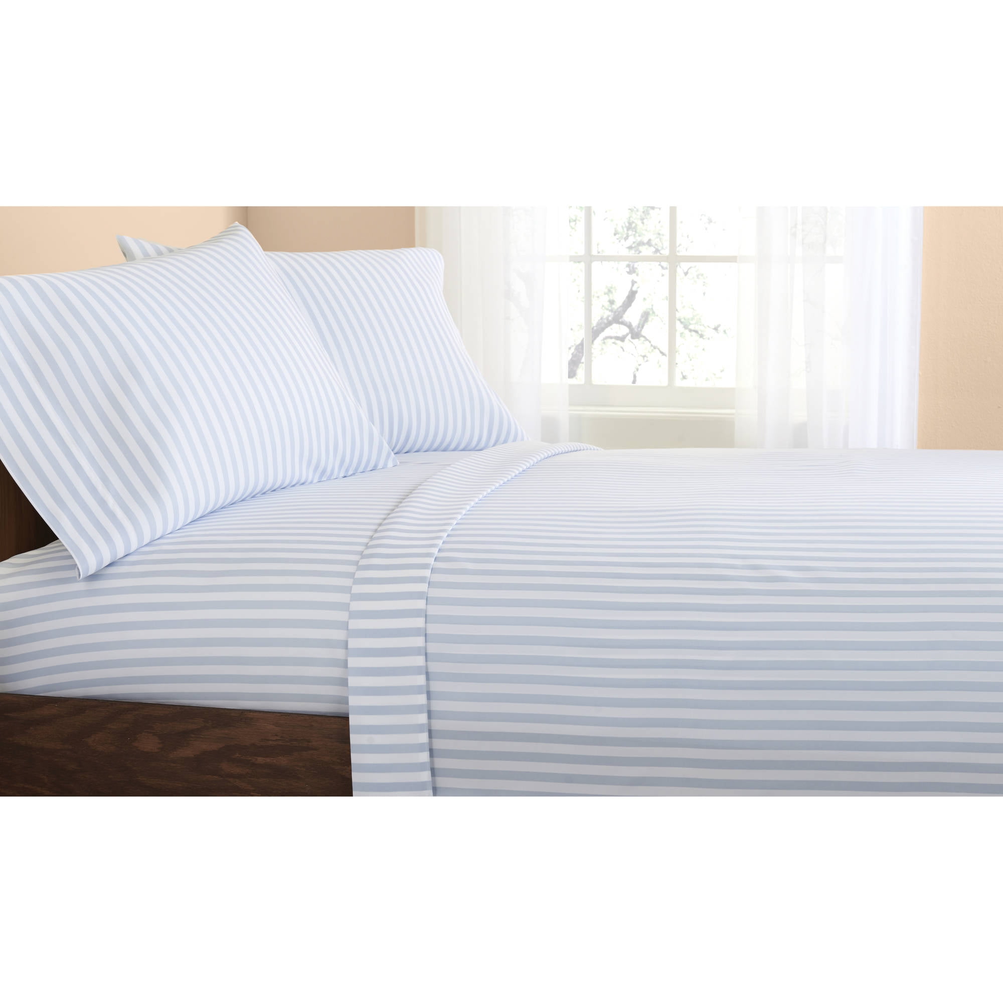Mainstays Seashell 6 pc Bed in a Bag Set with Sheets, Twin, White