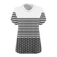 thumbnail image 4 of QUNYINEY Short Sleeve Tee Shirts Womens Casual Striped V Neck Tops Plus Size Loose Summer Pullover Women's Tops, 4 of 5