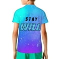 thumbnail image 7 of Ben Azelart Stay Wild Kids T-Shirt 3d Printed Graphic T-Shirts Boys And Girls Short Sleeve Shirts For Youth Kids X-Small, 7 of 7