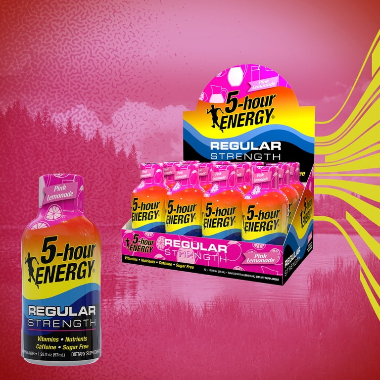 5-hour ENERGY® Shot®, Regular Strength, Pink Lemonade, 1.93 oz, 12