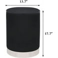 thumbnail image 3 of Joveco 17.7" Height Vanity Stool Ottoman, Upholstered Round Footrest Stool Makeup Chair, Mid Century Modern Side Table for Bedroom Girls Room Living Room (A-Black), 3 of 15