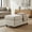 Fog Beige, variant on Roundhill Furniture Wilson Contemporary Upholstered Cocktail Ottoman with Casters, Sunset Rust