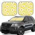 thumbnail image 2 of Uemuo Daisies Flowers Printed 2 PCS Car Windshield Sun Shade, Auto Sun Heat and UV Rays Blocker, Foldable Automotive Front Window Sunshade Protector, 2 of 7