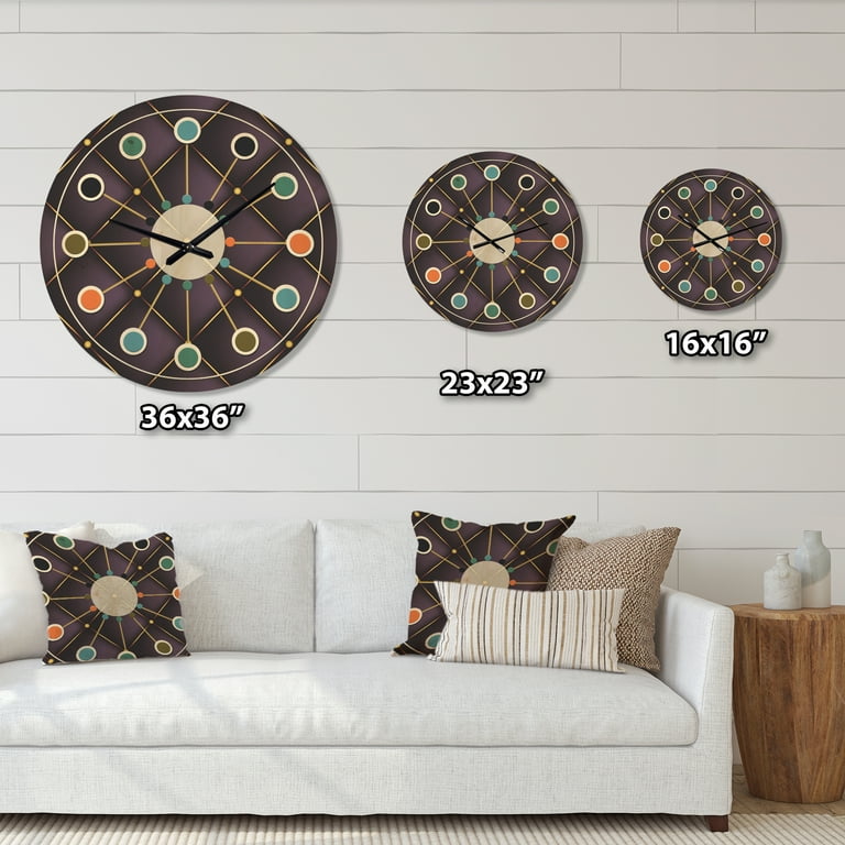 Free Shipping! Designart Mid-Century Modern Wood Wall Clock
