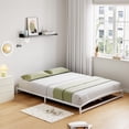 thumbnail image 5 of Full Size Heavy Duty Low Profile Metal Platform Bed | 6-Inch White Legs with Arched Headboard & Footboard | Noise-Free Design with Under-Bed Storage, No Box Spring Needed & Easy Assembly, 5 of 9