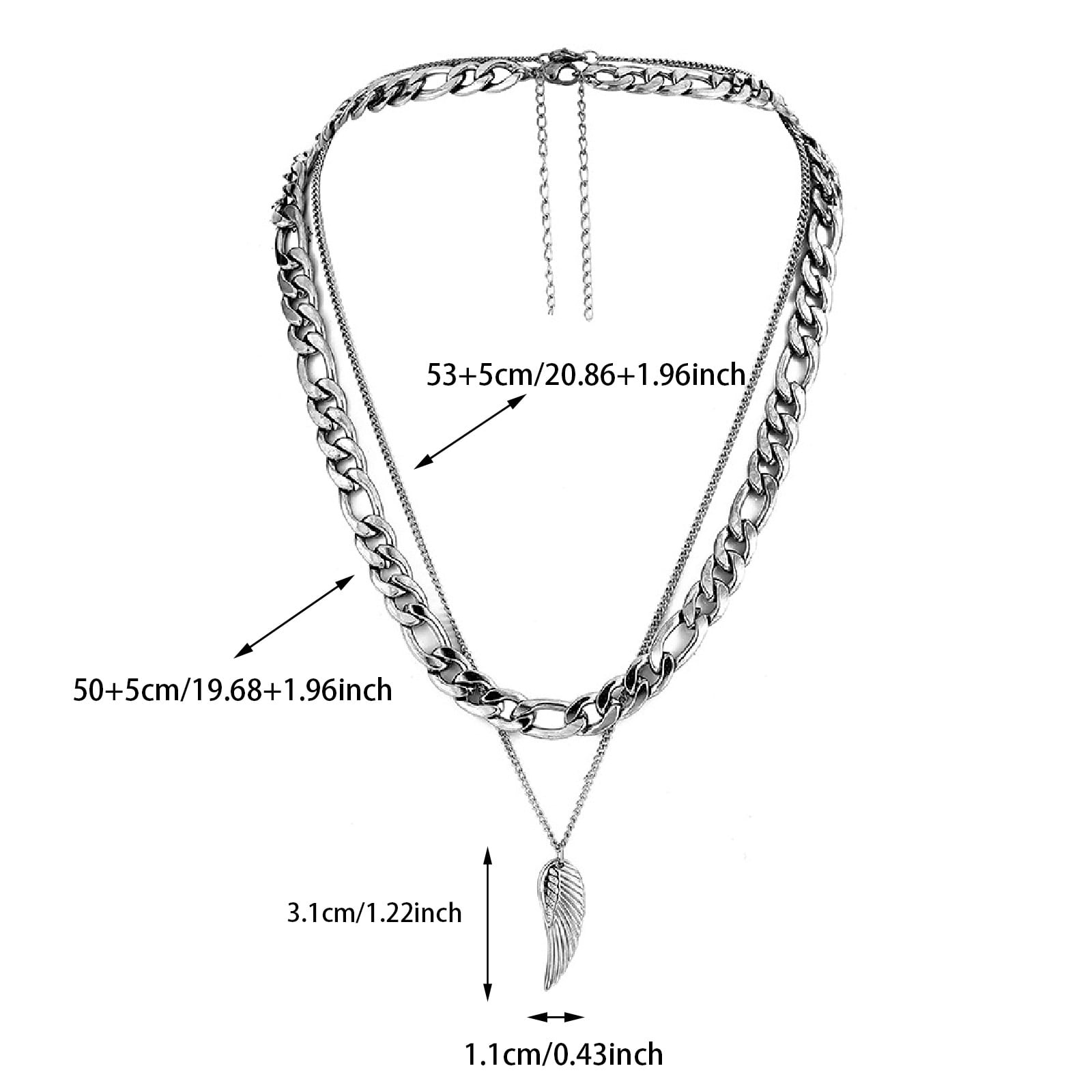 Toyfunny Cool Simple Stainless Steel Double Chain Wing Pendant Necklace Street Style Necklace Stone Long Jewelry Necklace Long Necklace Womens Long Pendant Necklace Long Necklace Chain For Women Long Walmart Com