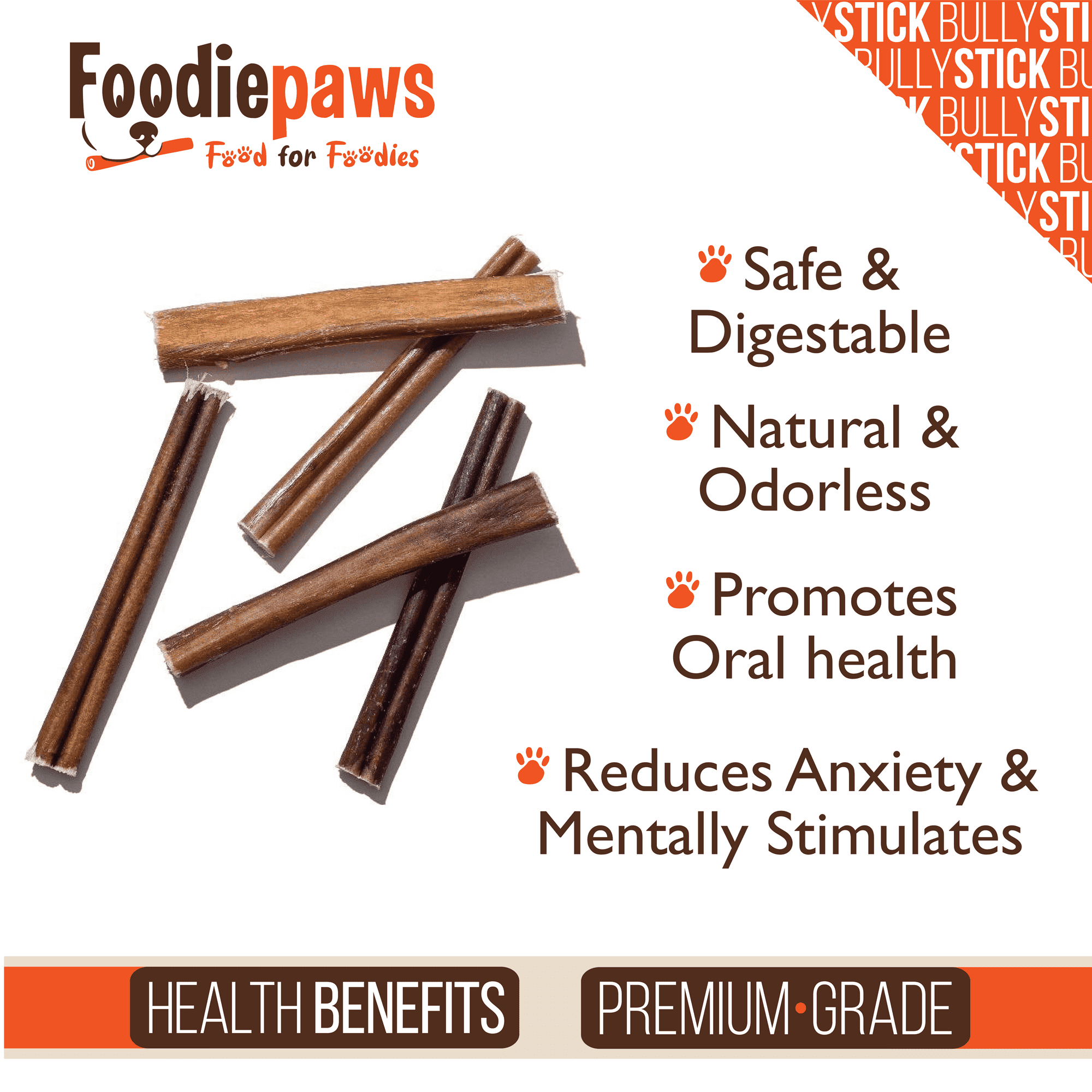 FOODIEPAWS Bully Stick Bites for Dogs, 1 lb Bulk Pack (2-3 Inch) | Training Treats | All Natural, Grass-Fed Beef Pizzle | Grain-Free, Rawhide-Free & Fully Digestible | High Protein Dental Chews