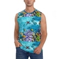 thumbnail image 3 of Uemuo Corals and Tropical Fish Pattern Men's Sleeveless T-Shirt,Muscle Athletic Tank Top, Moisture-wicking Quick-dry Breathable Classic Tee Top for Gym Run Outdoor Sports-, 3 of 8